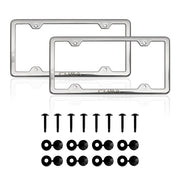 CUBA Print License Plate Frame Tag Holder Chrome S. Steel Set 2 Pcs.