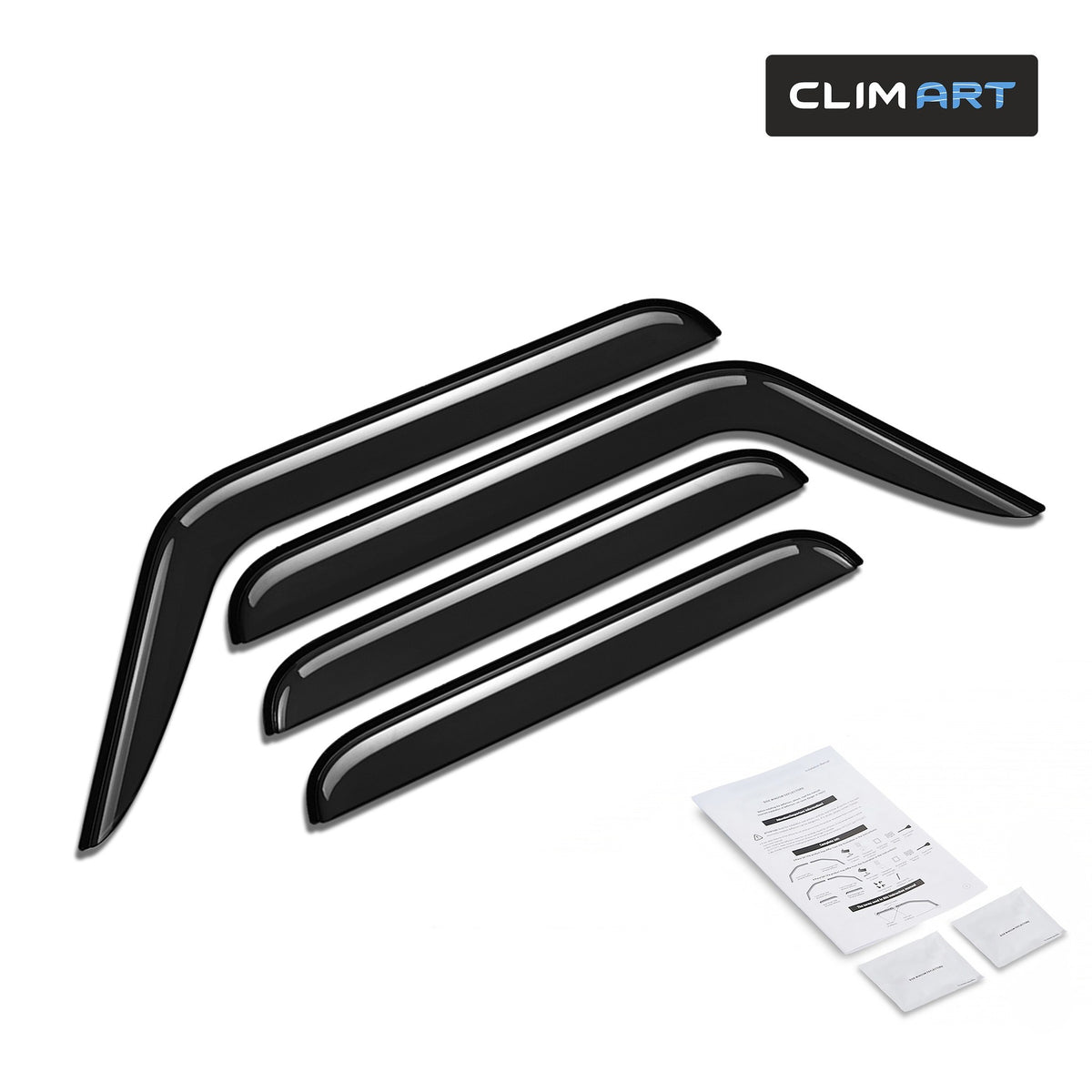 Clim Art Wind Deflectors for Jeep Gladiator / Wrangler 2018-2026 Dark Smoke 4Pcs