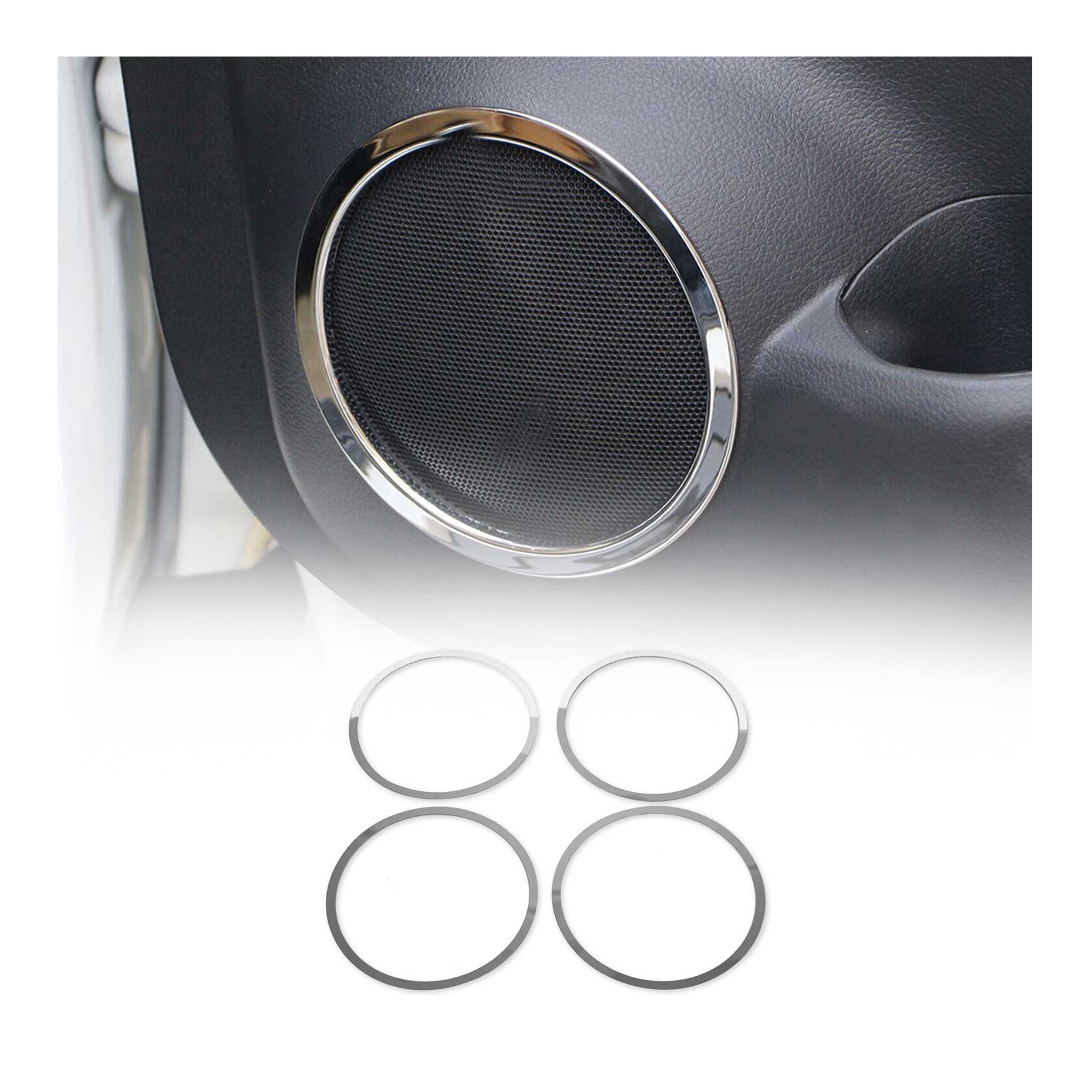 2014-2020 Nissan Rogue Speaker Audio Surround Trim Stainless Steel Silver 4 Pcs