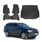 2000-2006 BMW X5 E53 Floor Mats & Cargo Liner Full Set All Weather Black