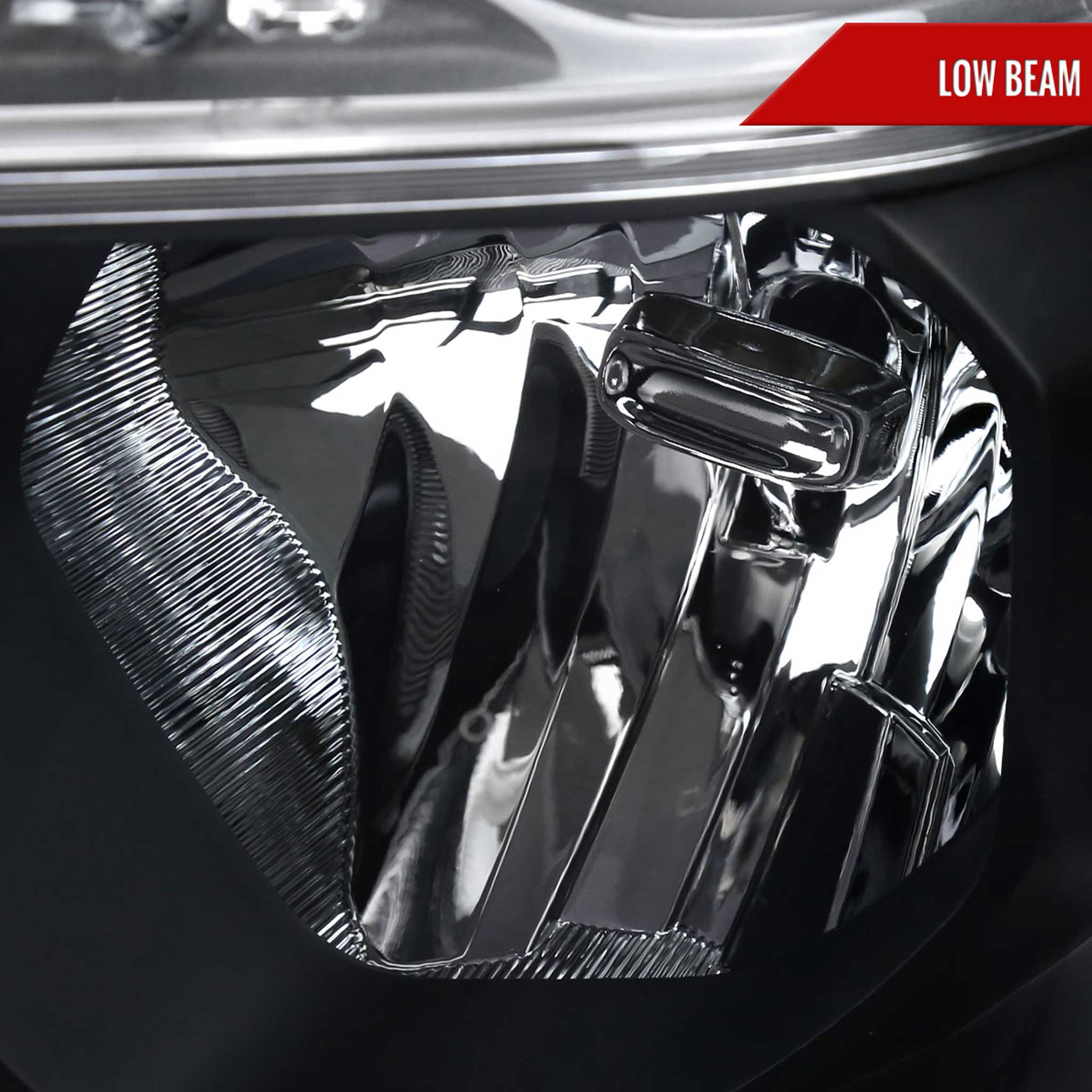 For Dodge RAM 1500 2019-2024 Factory Style Crystal Headlight Driver Side Only Black Housing Clear Lens
