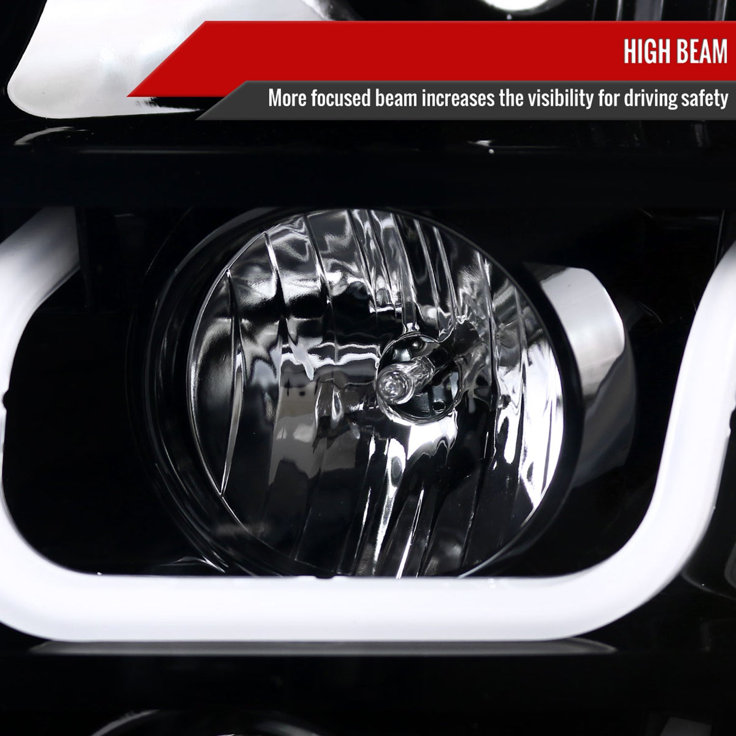 2007-2014 GMC Yukon/Yukon XL 1500/2500 LED UBar Projector Headlights Jet Black