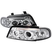 1996-1999 Audi A4 Dual Halo Projector Headlights Chrome Housing/Clear Lens