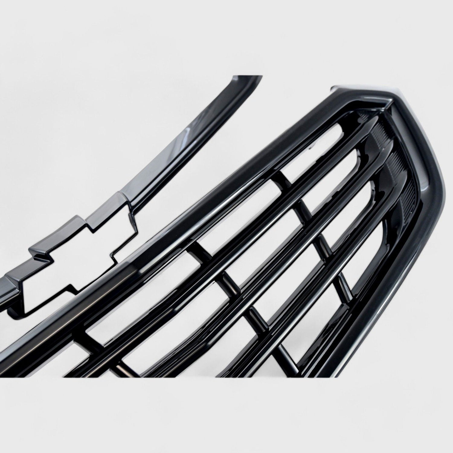 2018-2021 Chevrolet Equinox Grille Overlay Gloss Black 2Pcs ABS Plastic