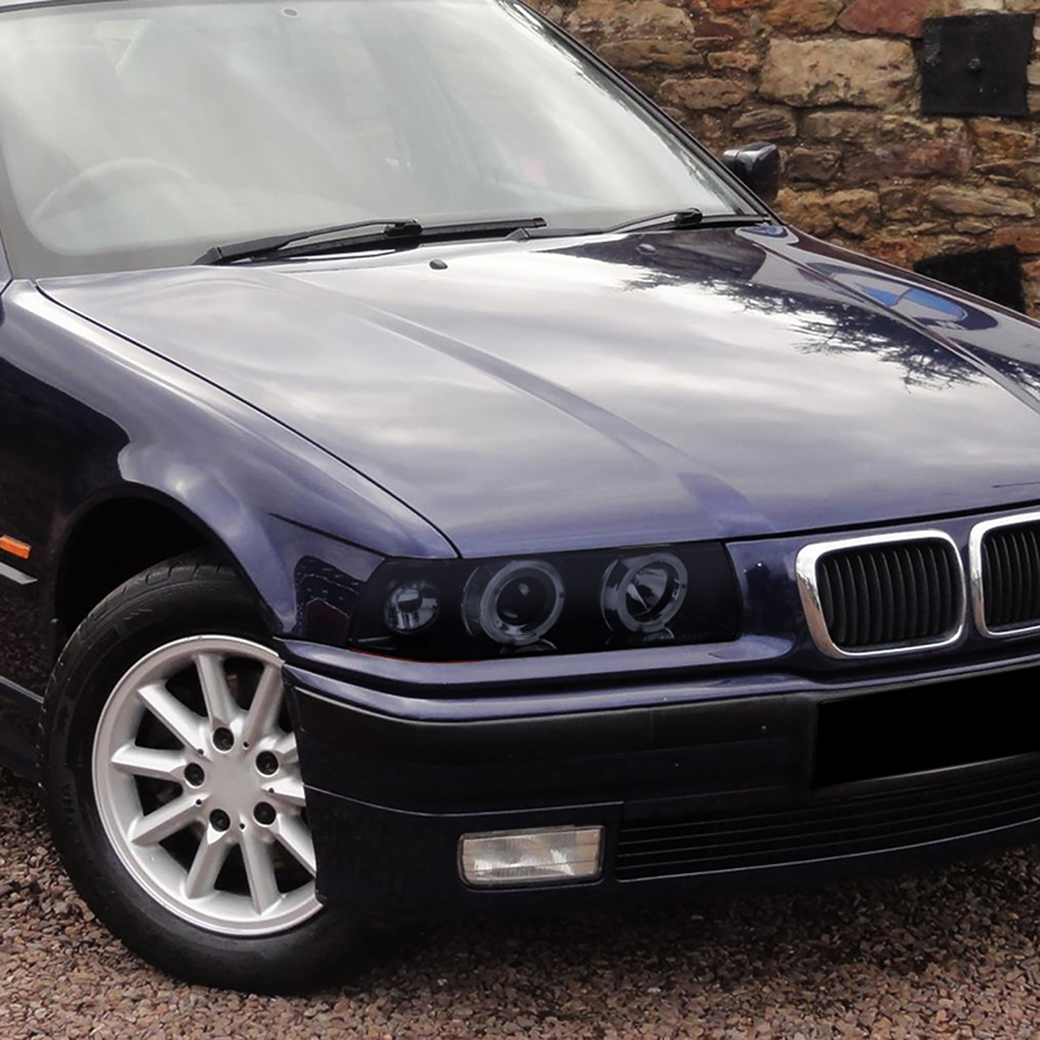 1992-1998 BMW E36 3 Series Coupe/Sedan Dual Halo Projector Headlights Smoke