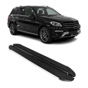 2012-2015 Mercedes ML Class W166 Running Boards Side Steps Silver & Black