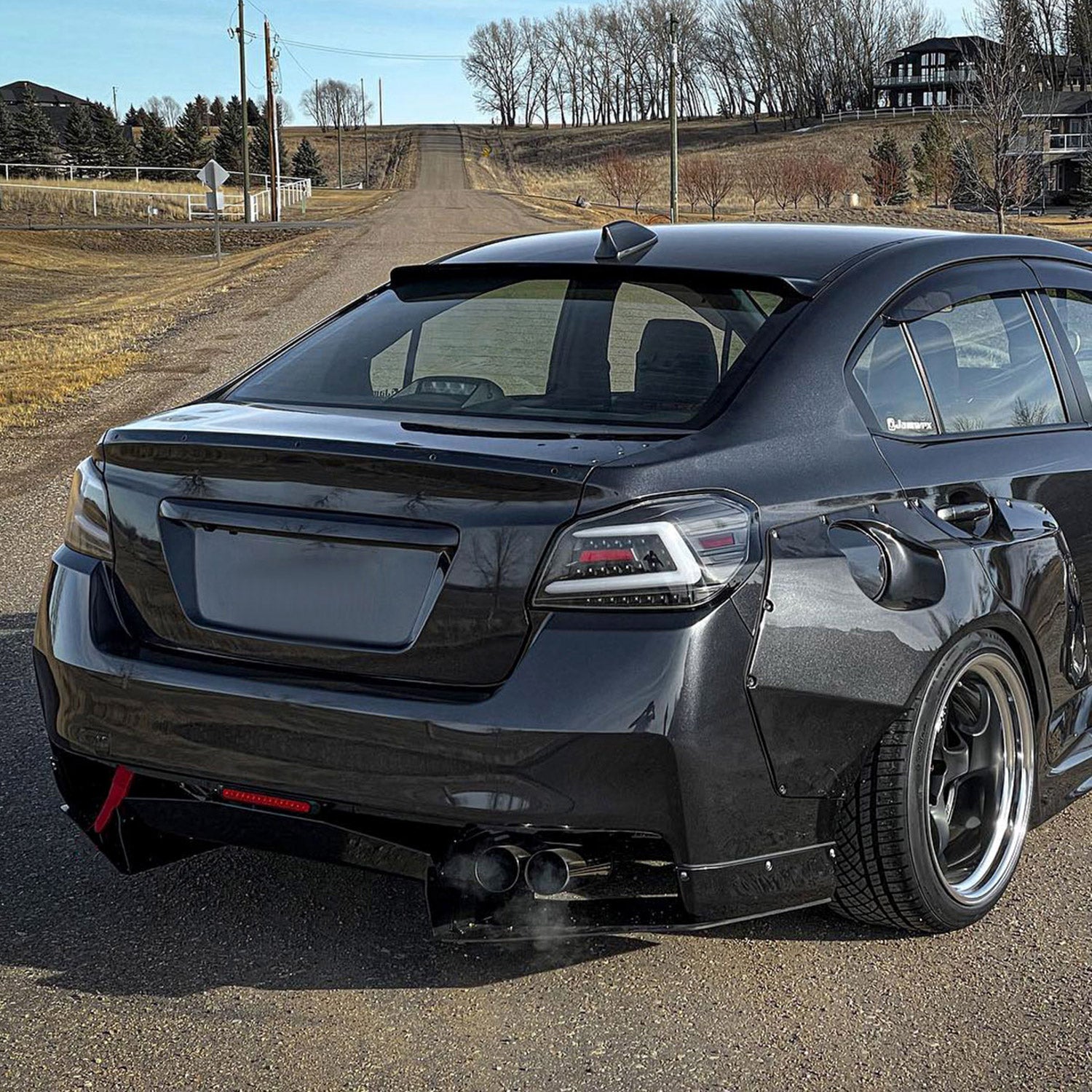 2015-2021 Subaru WRX Sequential White Bar LED Tail Lights Matte Black/Clear