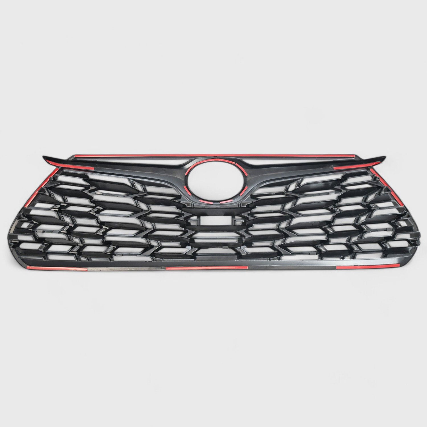 2020-2024 Toyota Highlander Grille Overlay Gloss Black 1Pcs ABS Plastic