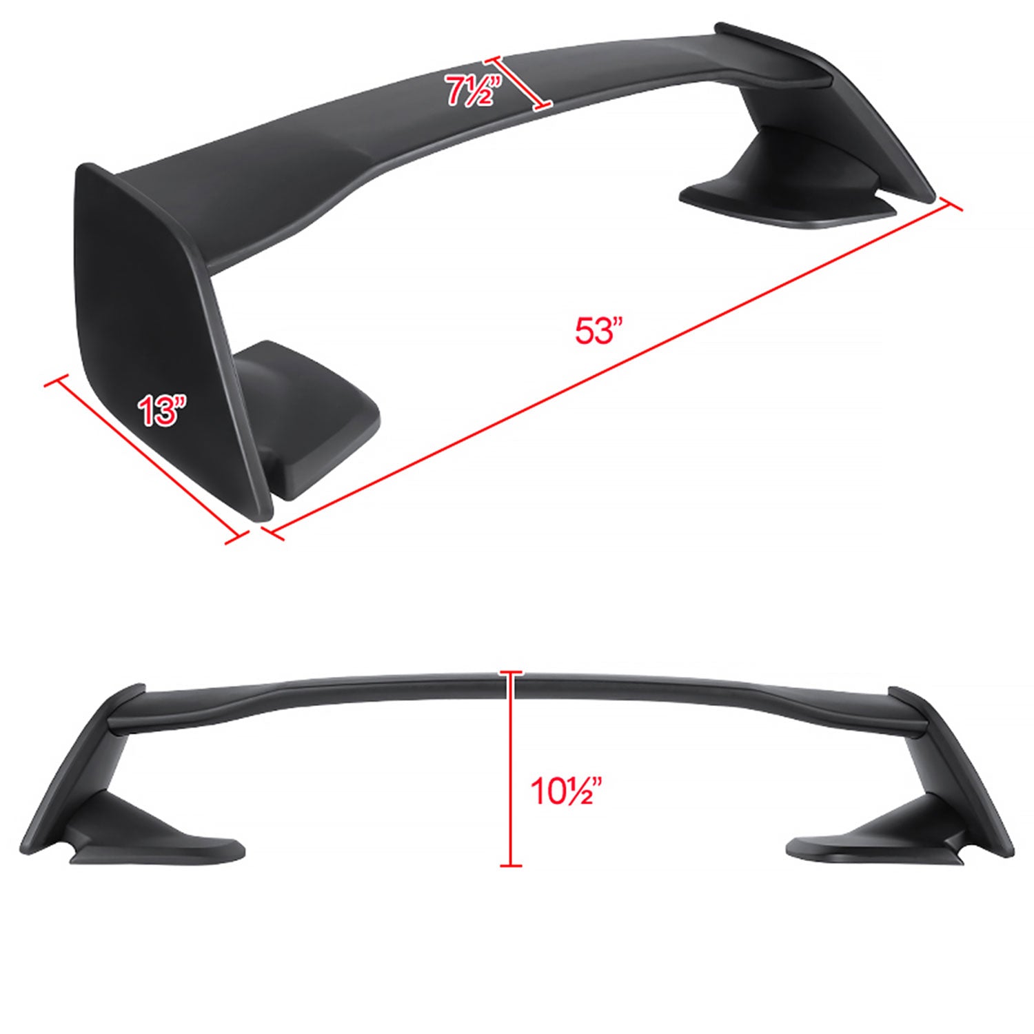 2015-2021 Subaru WRX/STI Matt Black ABS Factory STI 5PC Rear Spoiler Wing