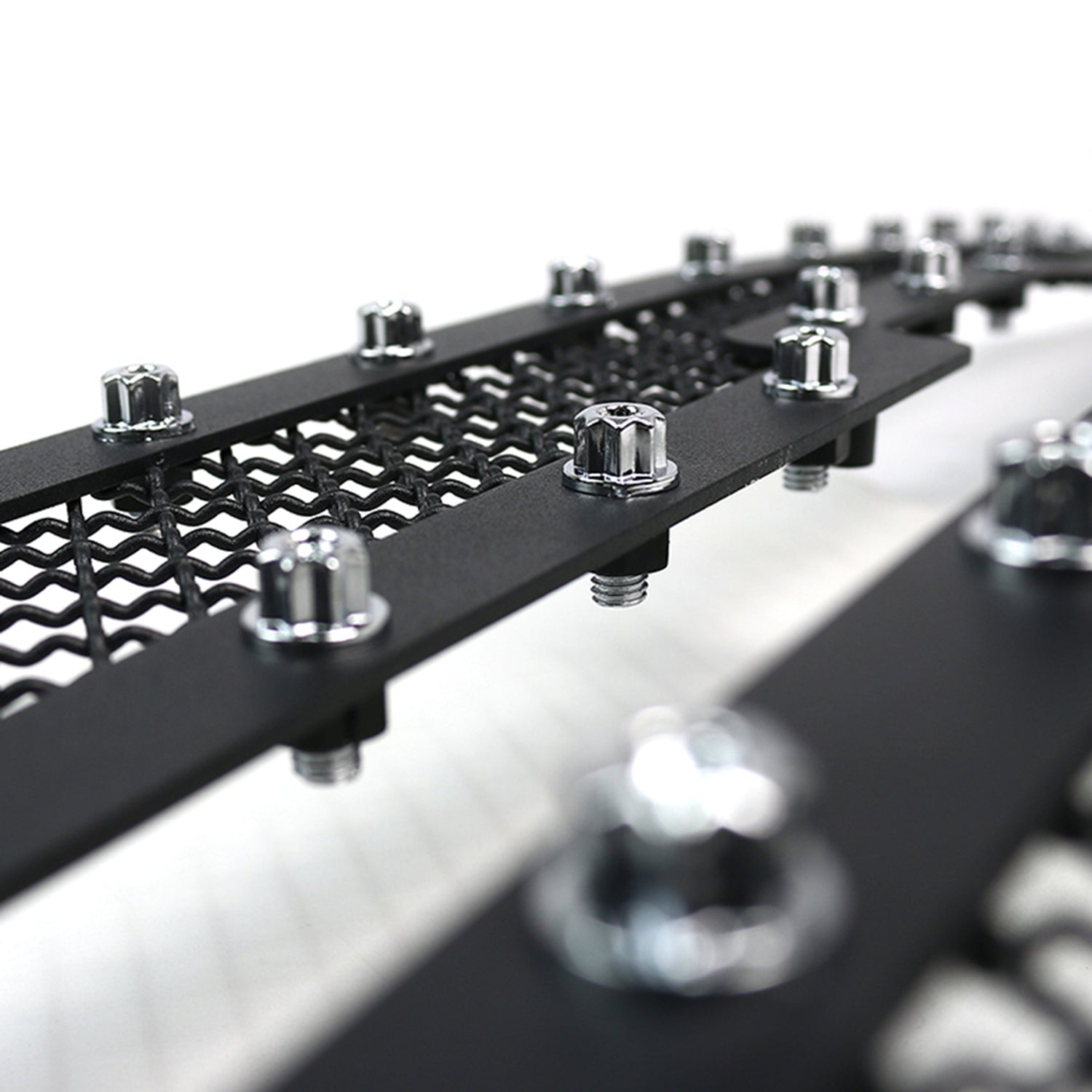 2005-2007 Chevy Silverado Rivet Style Black S.Steel 2PC Mesh Grille Insert