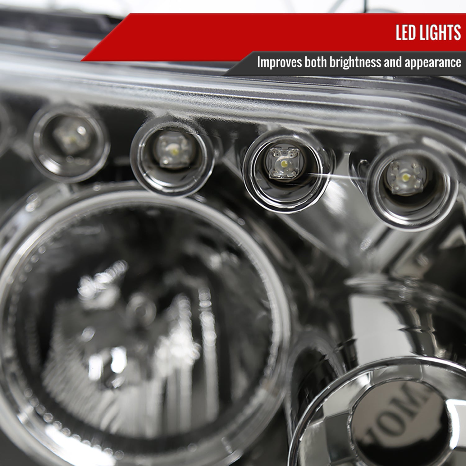 2008-2010 Scion xB Single Halo Projector Headlights Chrome/Clear Lens