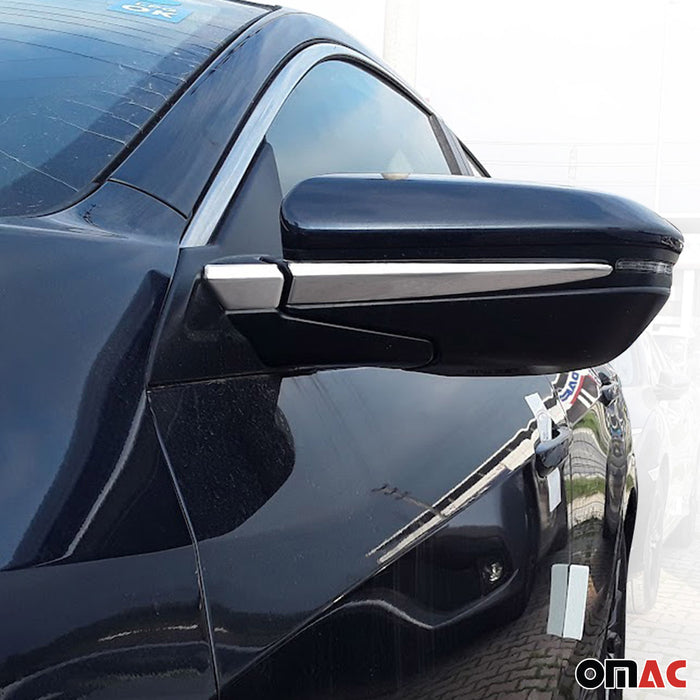 Side Mirror Cover Caps Fits Honda Civic 2016-2021 Sedan Steel Silver 2 Pcs