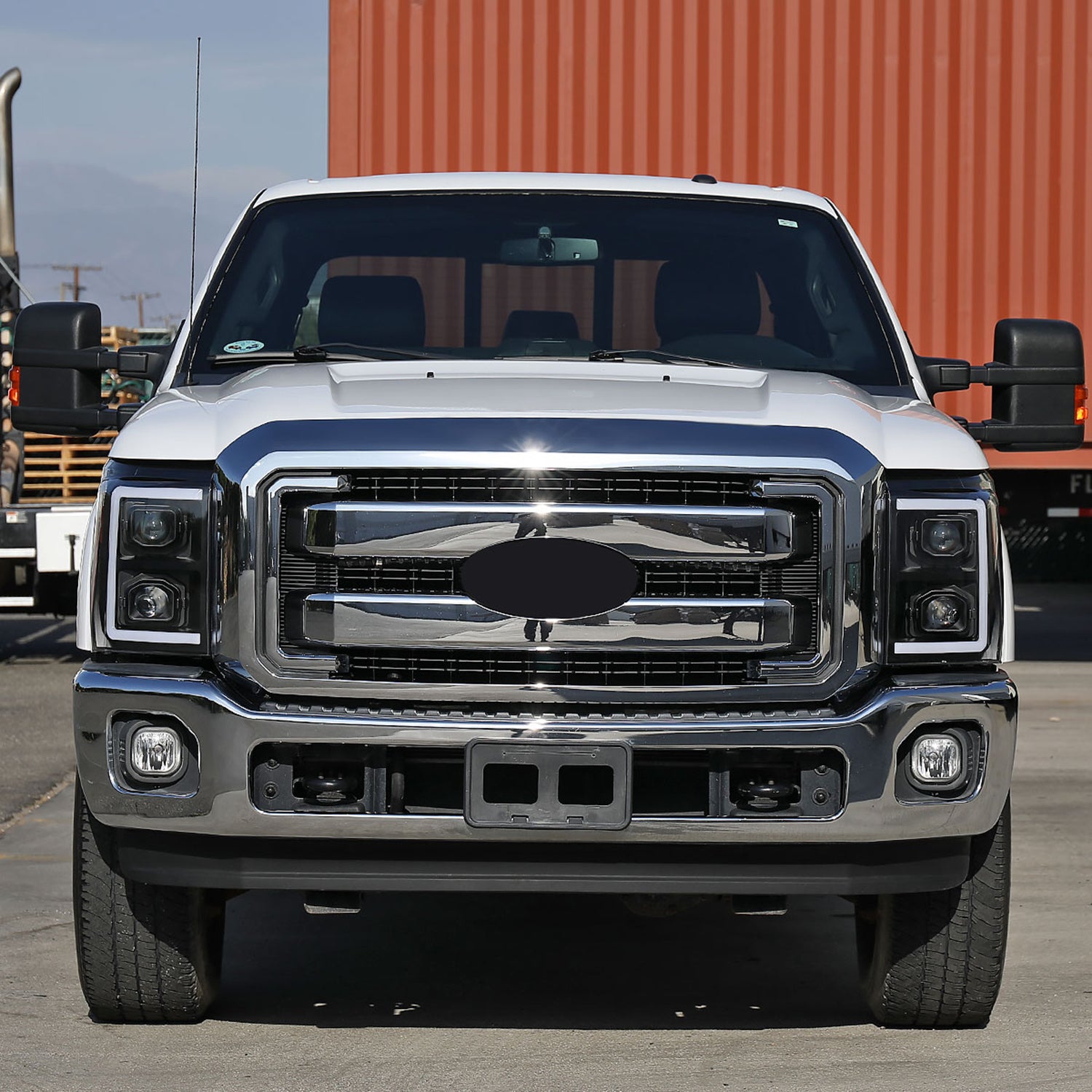 2011-2016 Ford F-250 F-350 F-450 F-550 LED CBar Projector Headlights Black