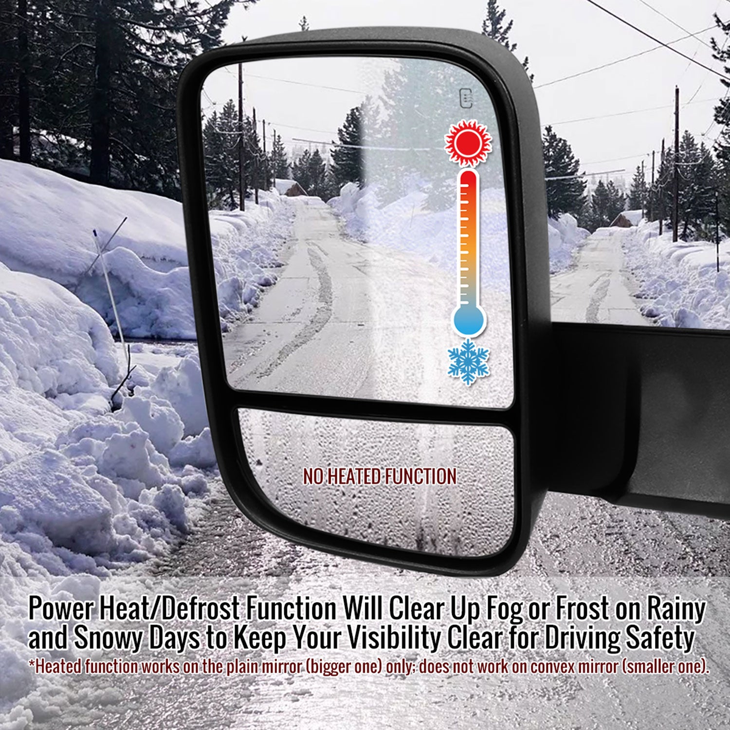 2009-2012 Dodge RAM 1500 Foldable Heated & Manual Towing Side Mirrors Clear