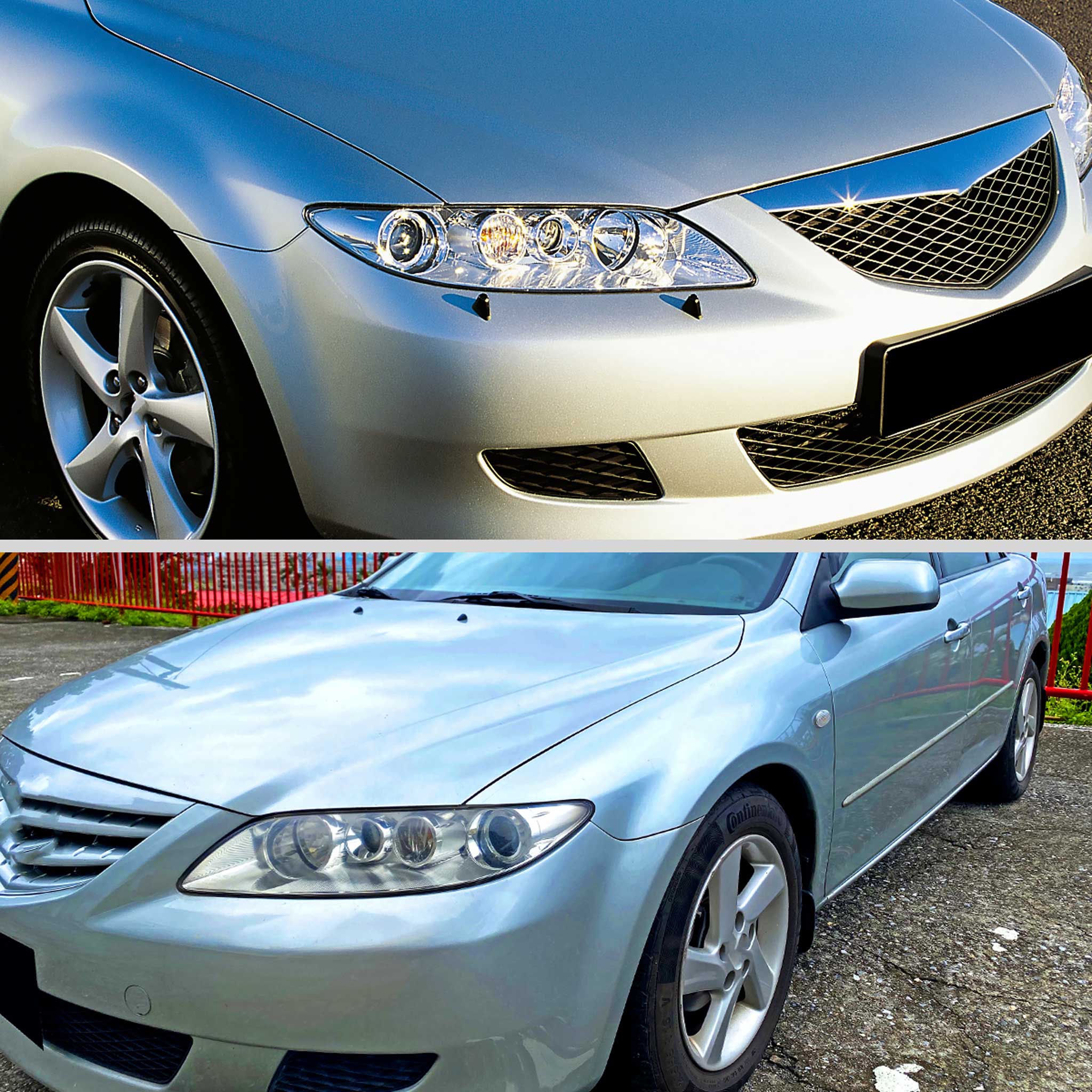 For Mazda 6 2003-2005 Factory Style Projector Headlights Chrome Housing Clear Lens