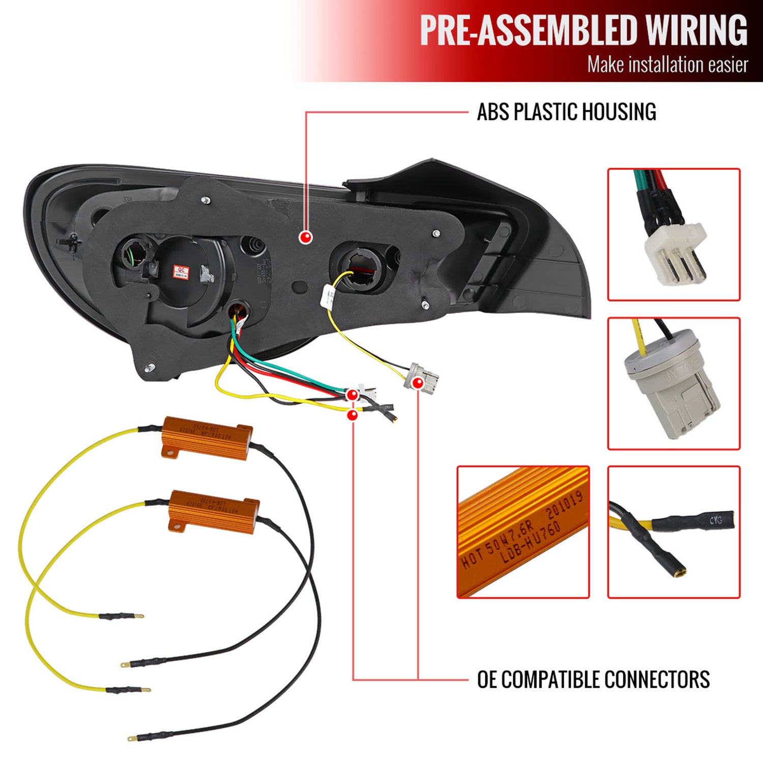 2013-2016 Scion FRS/ Subaru BRZ Lambo Sequential LED Tail Lights Black/Clear