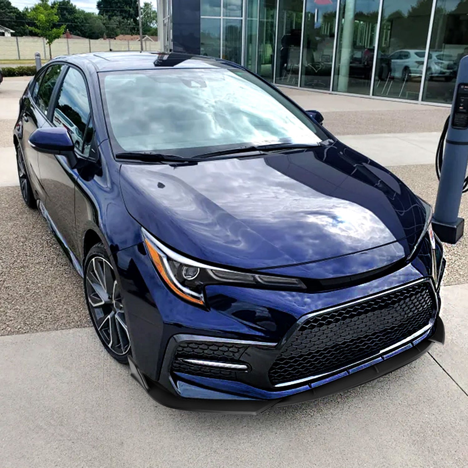 2019-2020 Toyota Corolla Sedan Matte Black Polypropylene 3Pcs Bumper Lip