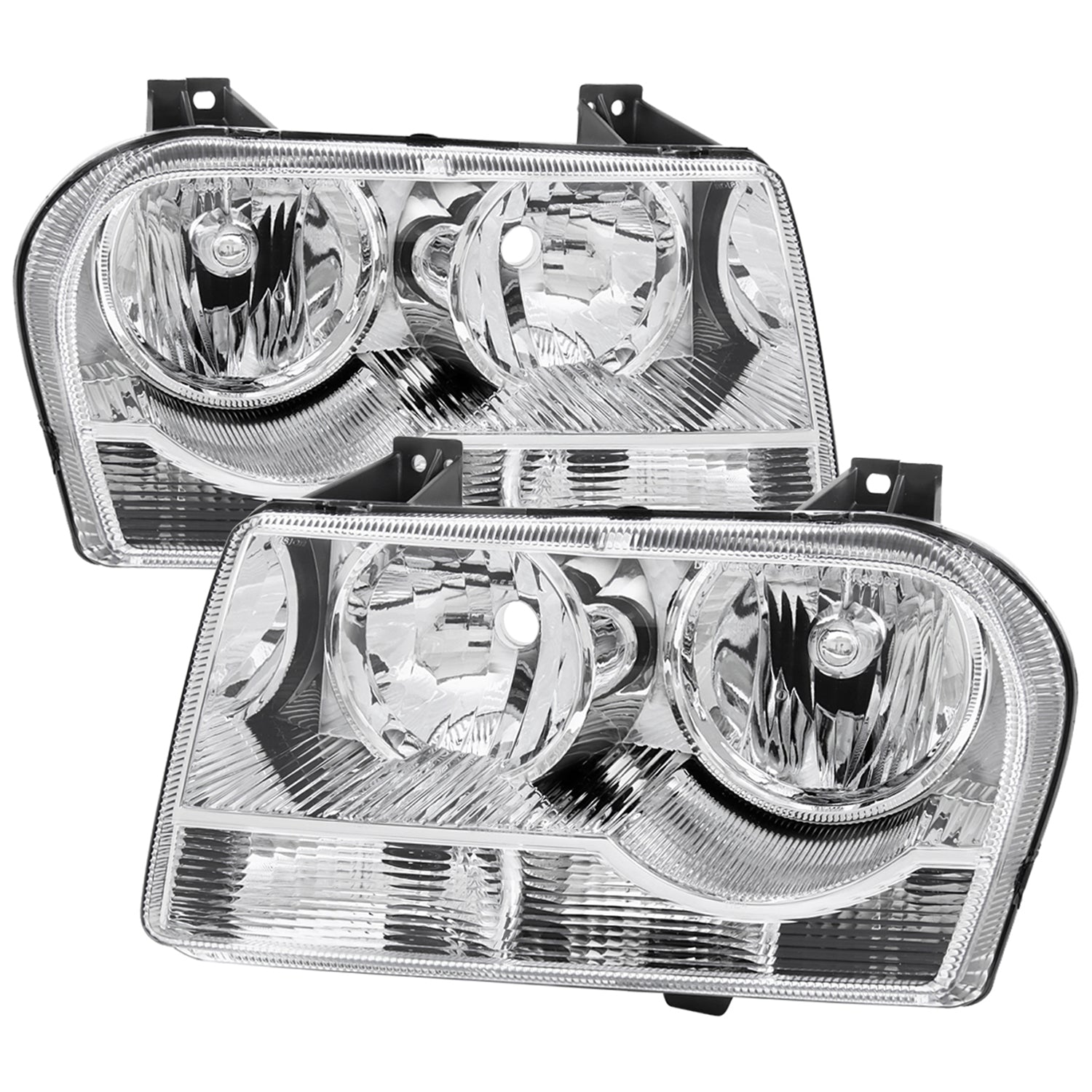2005-2010 Chrysler 300 Factory Style Headlights Chrome Housing/Clear Lens