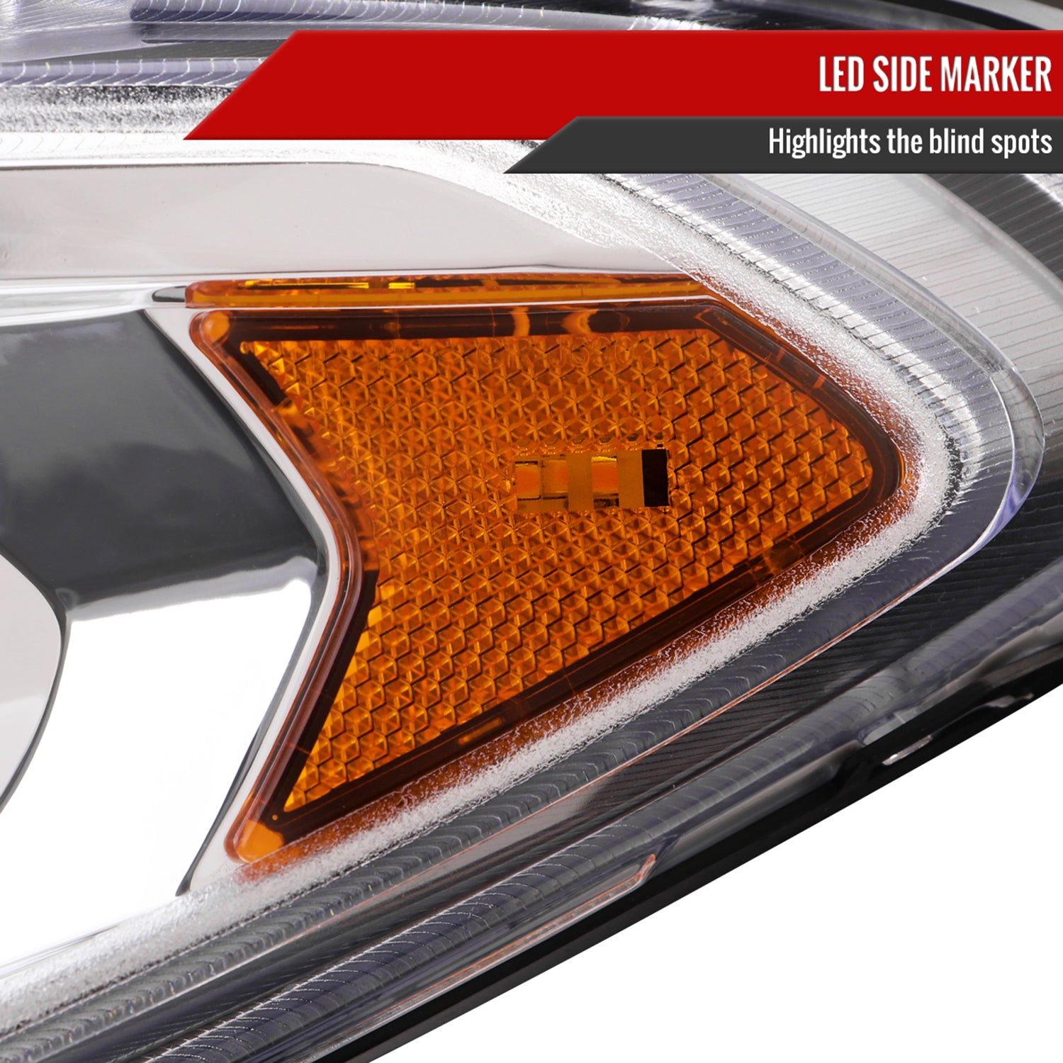 2013-2016 Ford Fusion Sequential Turn Signal Projector Headlights Chrome