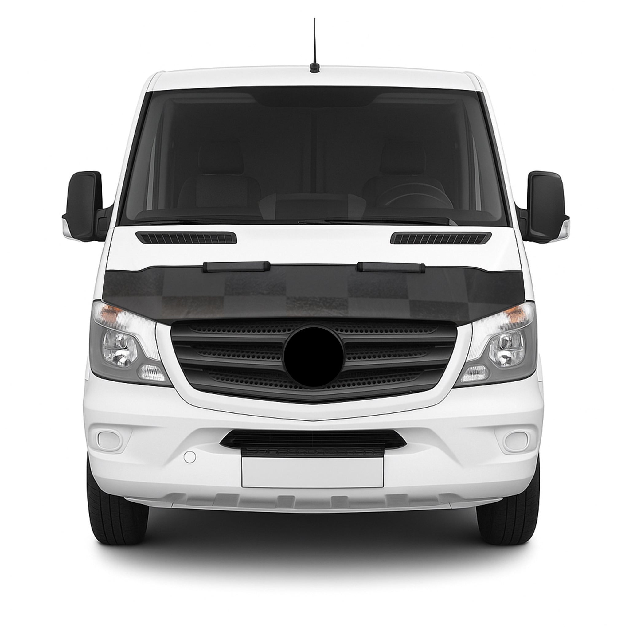 2014-2018 Mercedes Sprinter W906 Car Bonnet Mask Hood Bra Black Chequered