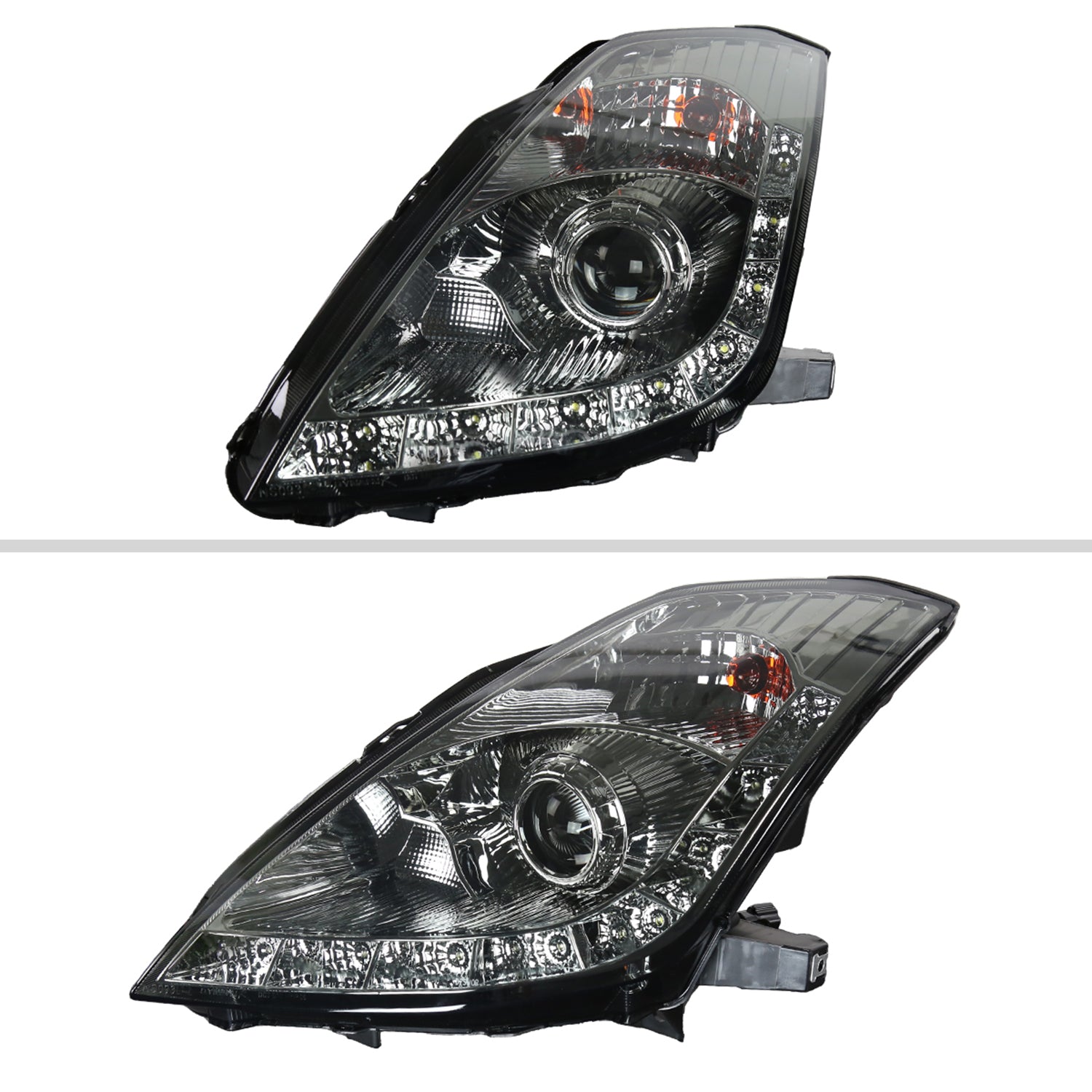 2006-2009 Nissan 350Z SMD LED Light Strip Projector Headlights Chrome/Smoke