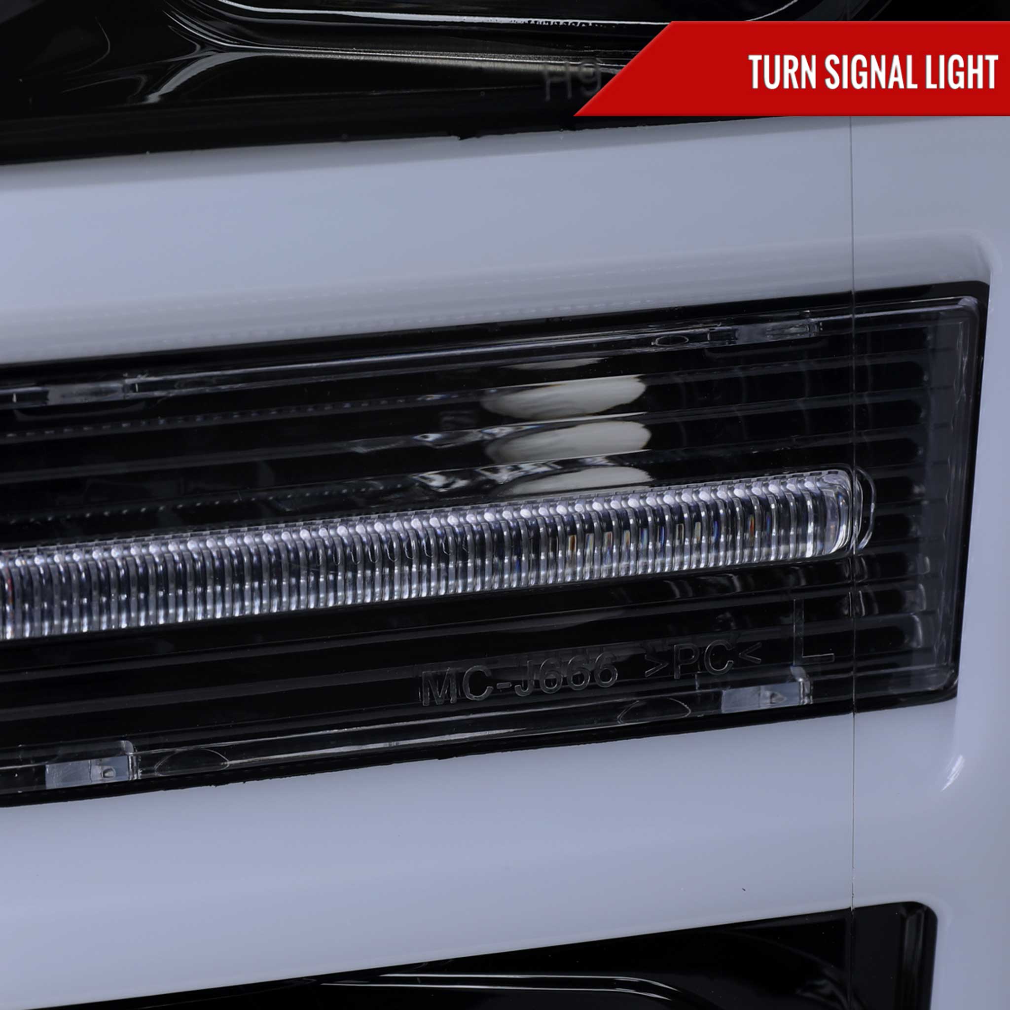 For Ford F-150 2018-2020 LED C Bar Projector Headlights Black Housing Smoked Lens