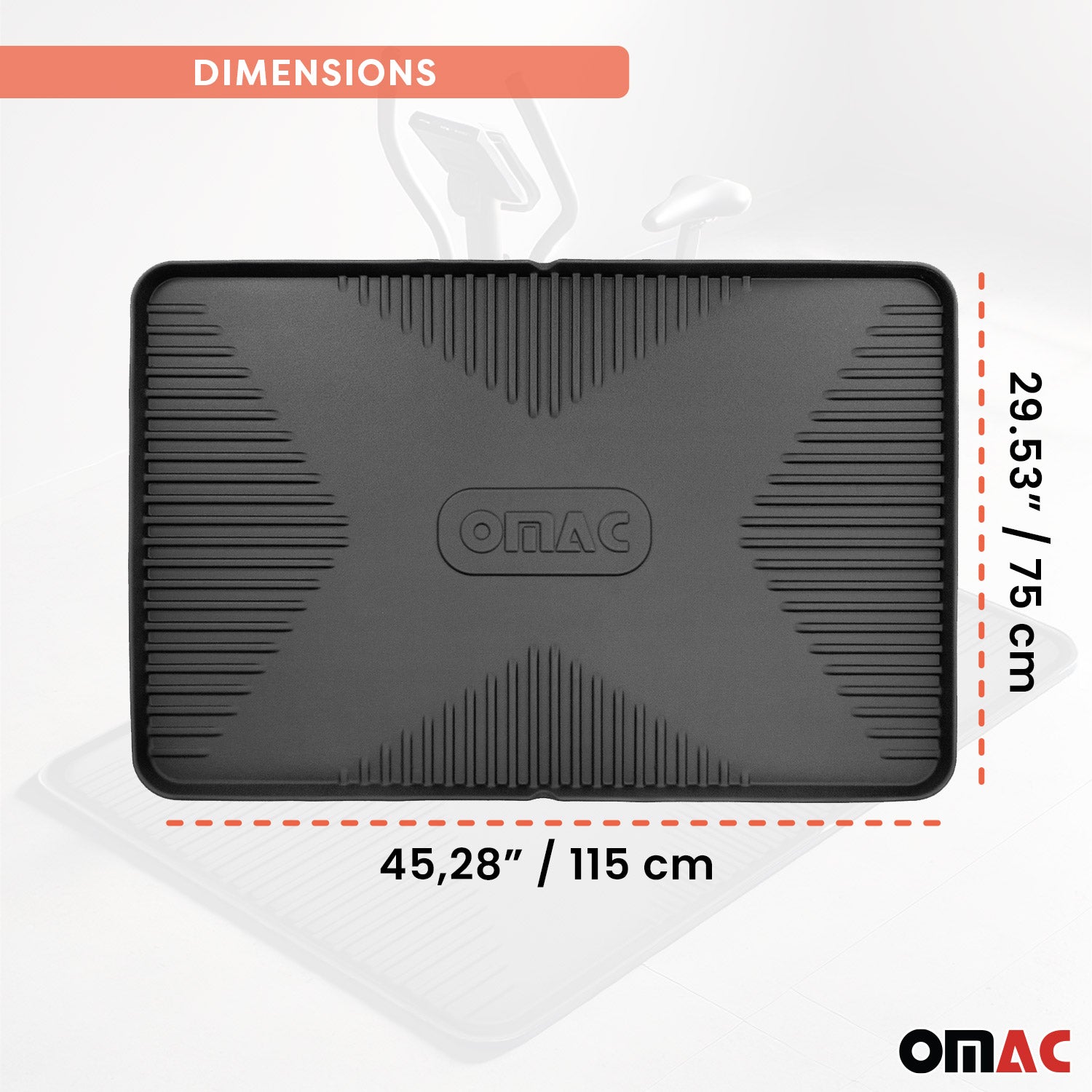 Omac Bike Mat Anti-Slip Multipurpose Floor Protector 45.28 inches x 29.53 inches