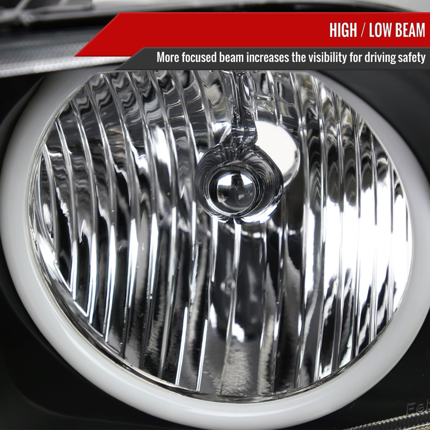 2005-2009 Ford Mustang LED Halo Factory Style Headlights Matte Black/Clear