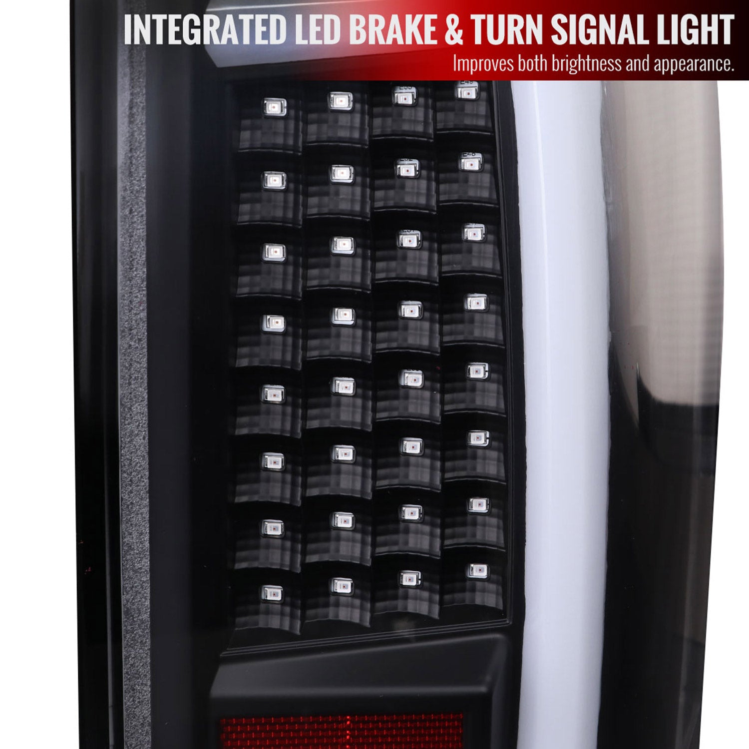 2004-2015 Nissan Titan LED Tail Lights with White LED Tube Matte Black/Clear