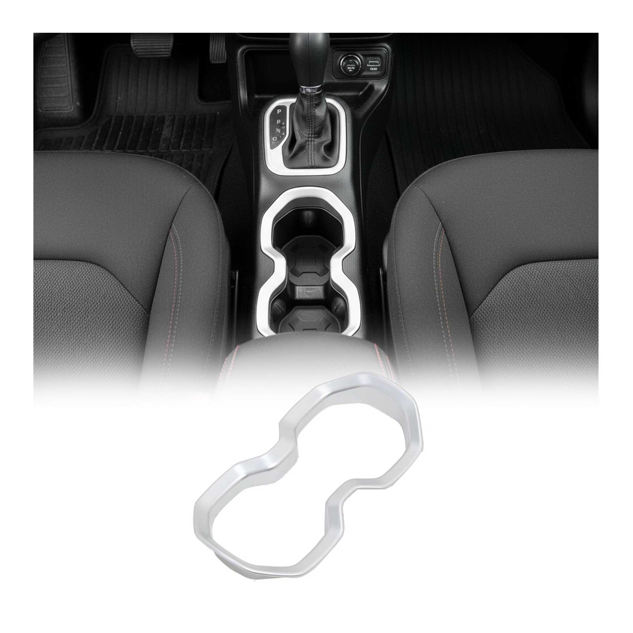 2015-2024 Jeep Renegade Cup Holder Frame Inner Molding Trim Silver Chrome