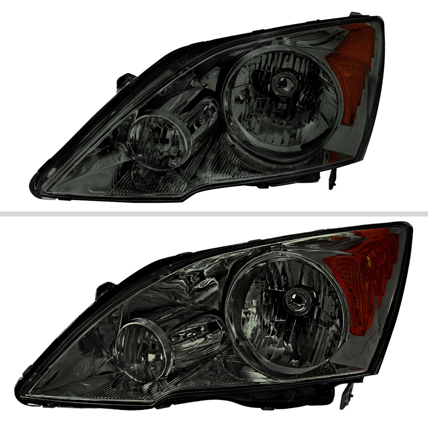 2007-2011 Honda CR-V Factory Style Headlights Chrome Housing/Smoke Lens