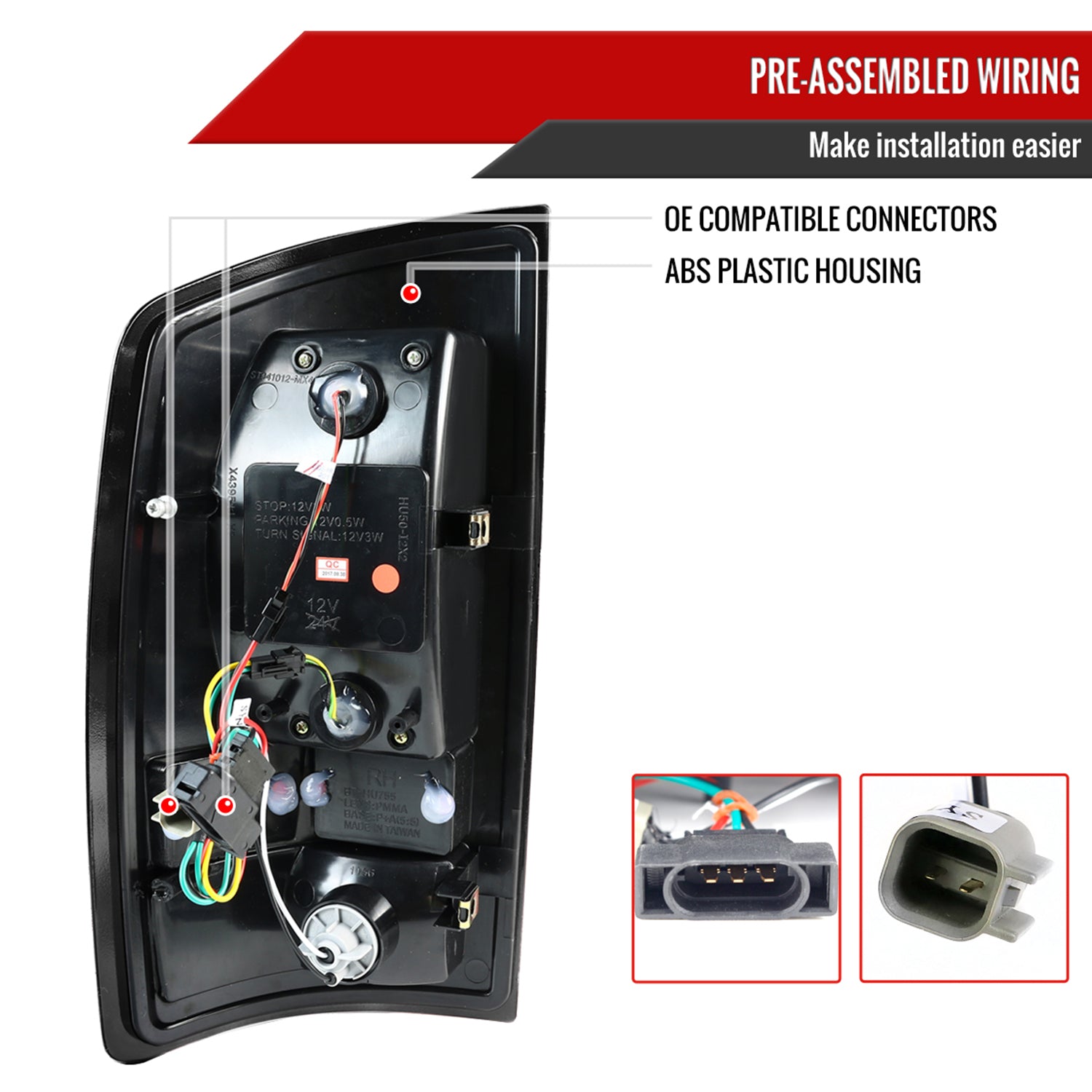 2007-2009 Dodge RAM LED Tail Lights Matte Black Housing/Clear Lens