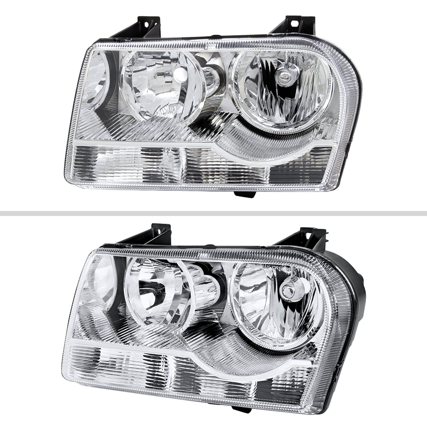 2005-2010 Chrysler 300 Factory Style Headlights Chrome Housing/Clear Lens
