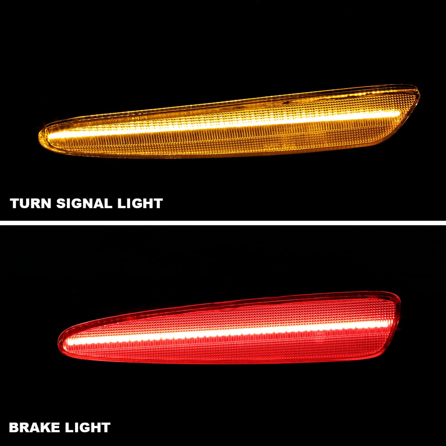 2005-2013 Chevy Corvette C6 Front & Rear LED Side Marker Lights Chrome/Clear