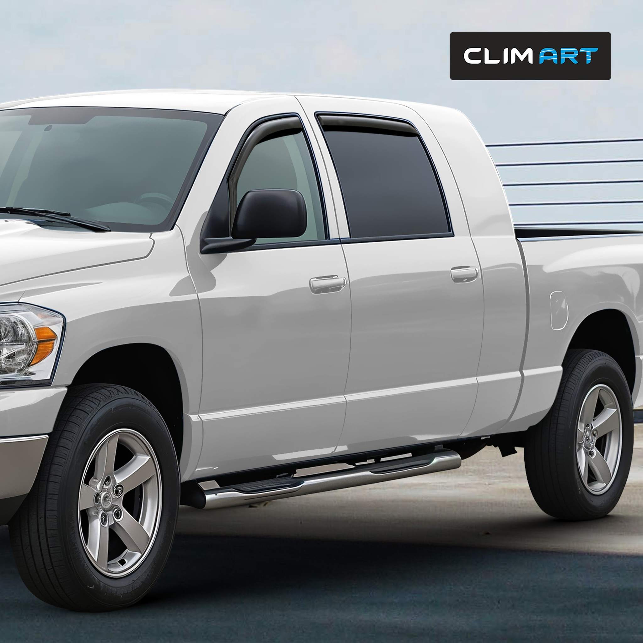Clim Art Wind Deflectors for Dodge Ram 1500 2500 3500 2002-2009 Megacab Dark 4x