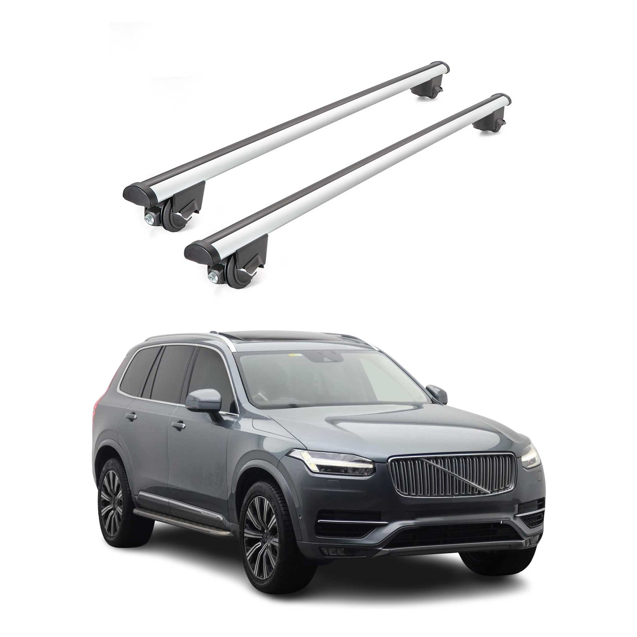 2016-2026 Volvo XC90 Roof Rack Cross Bars Silver