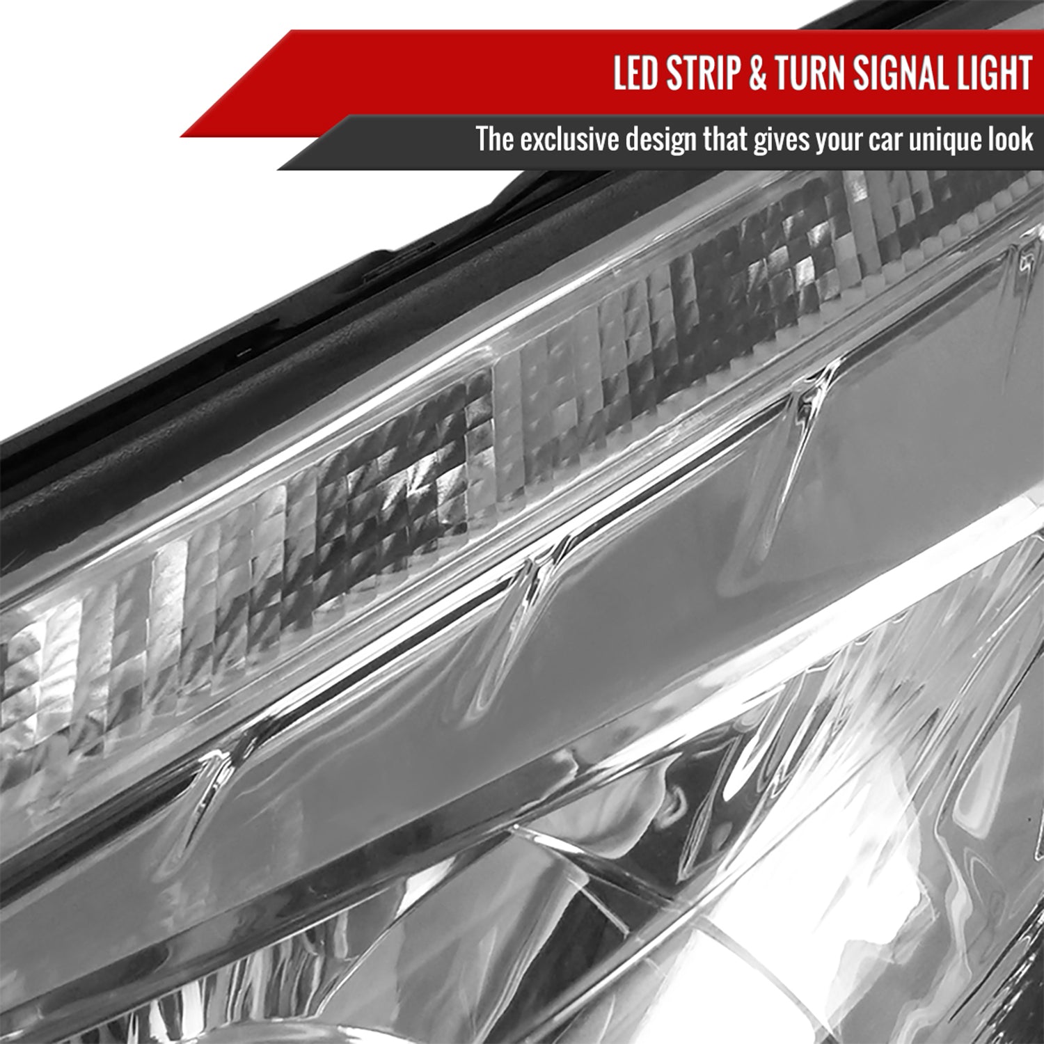 2012-2014 Ford Focus Projector Headlights LED Light &Turn Signal Lights Chrome