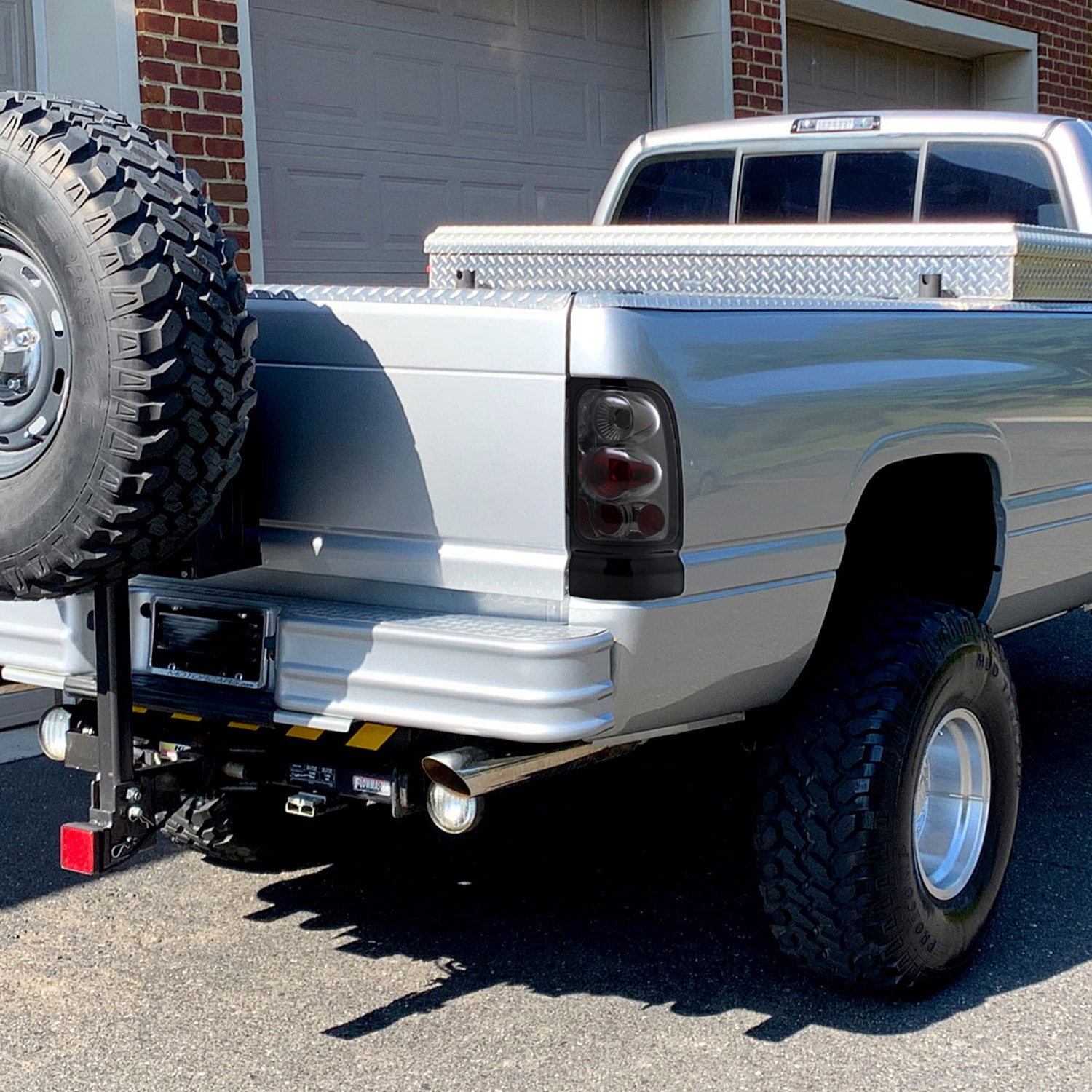 1994-2002 Dodge RAM Tail Lights Chrome Housing/Smoke Lens