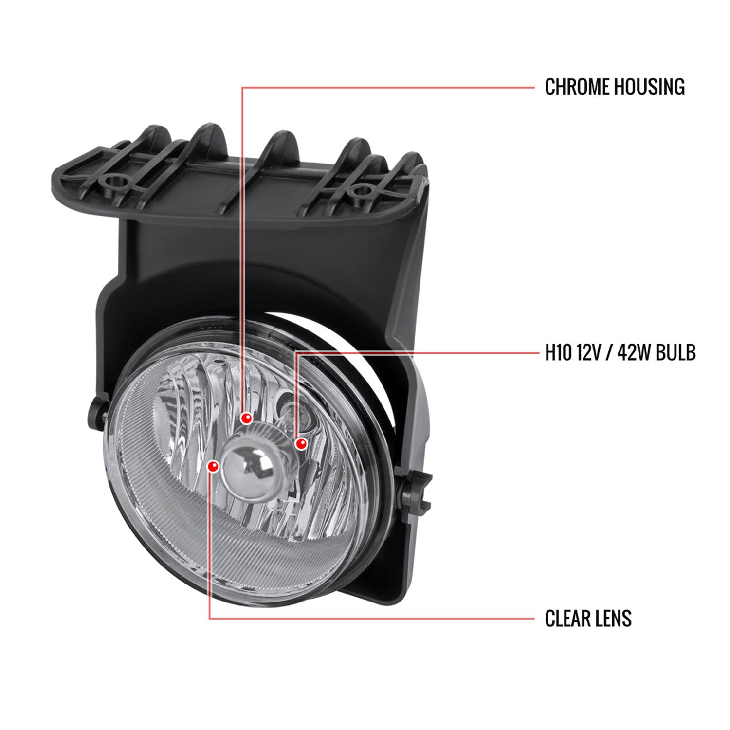 2003-2006 GMC Sierra / 2007 Sierra Classic H10 Fog Lights Chrome/Clear Lens