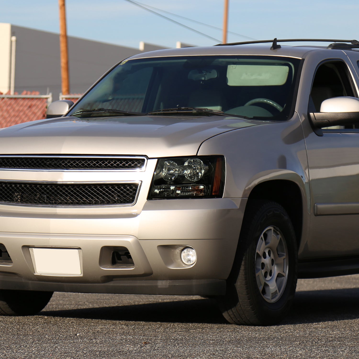 2007-2014 Chevy Avalanche/Tahoe/Suburban Factory Headlights Matt Black/Smoke
