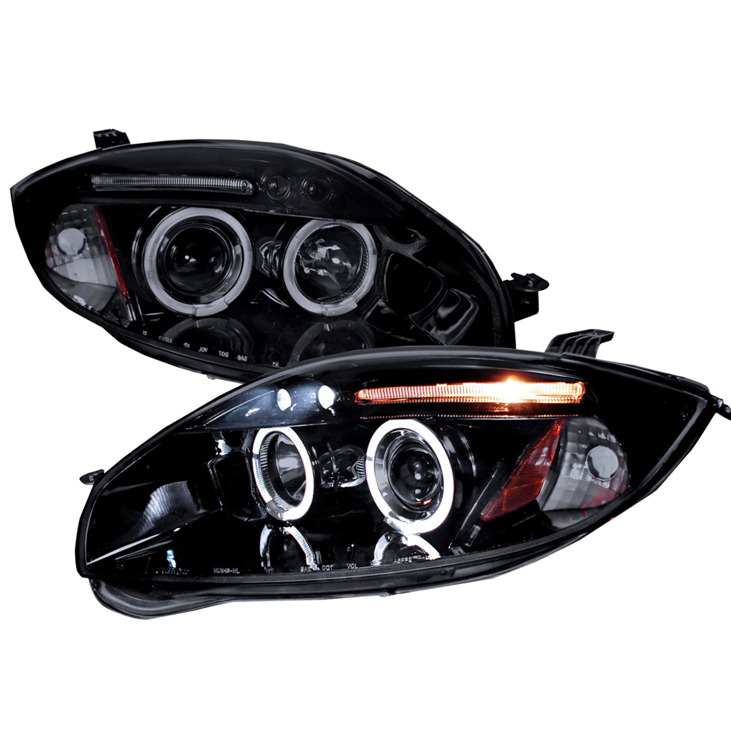 2006-2011 Mitsubishi Eclipse Dual Halo Projector Headlights Glossy Black/Smoke