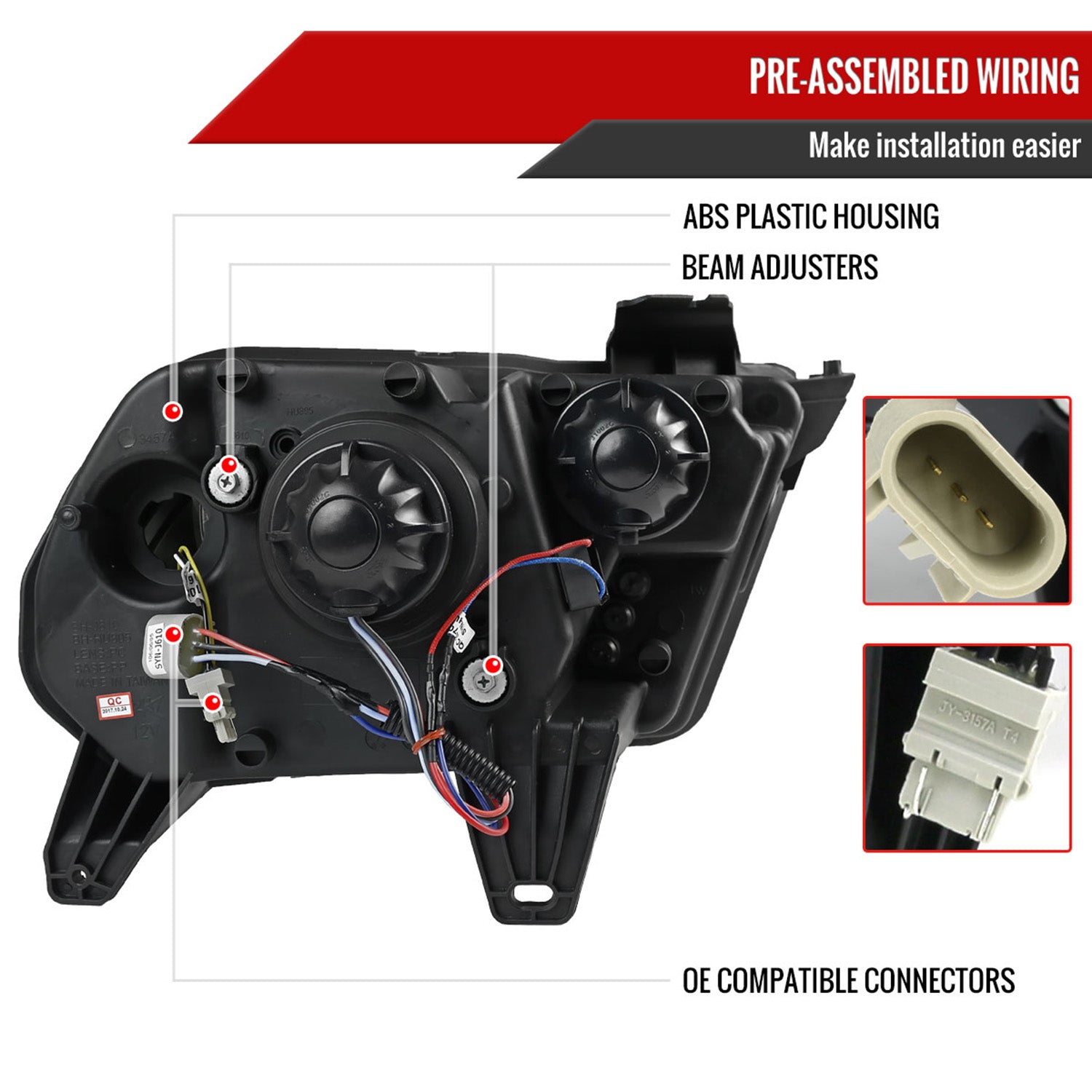 2010-2014 Ford Mustang Sequential LED Bar Projector Headlights Chrome/Clear