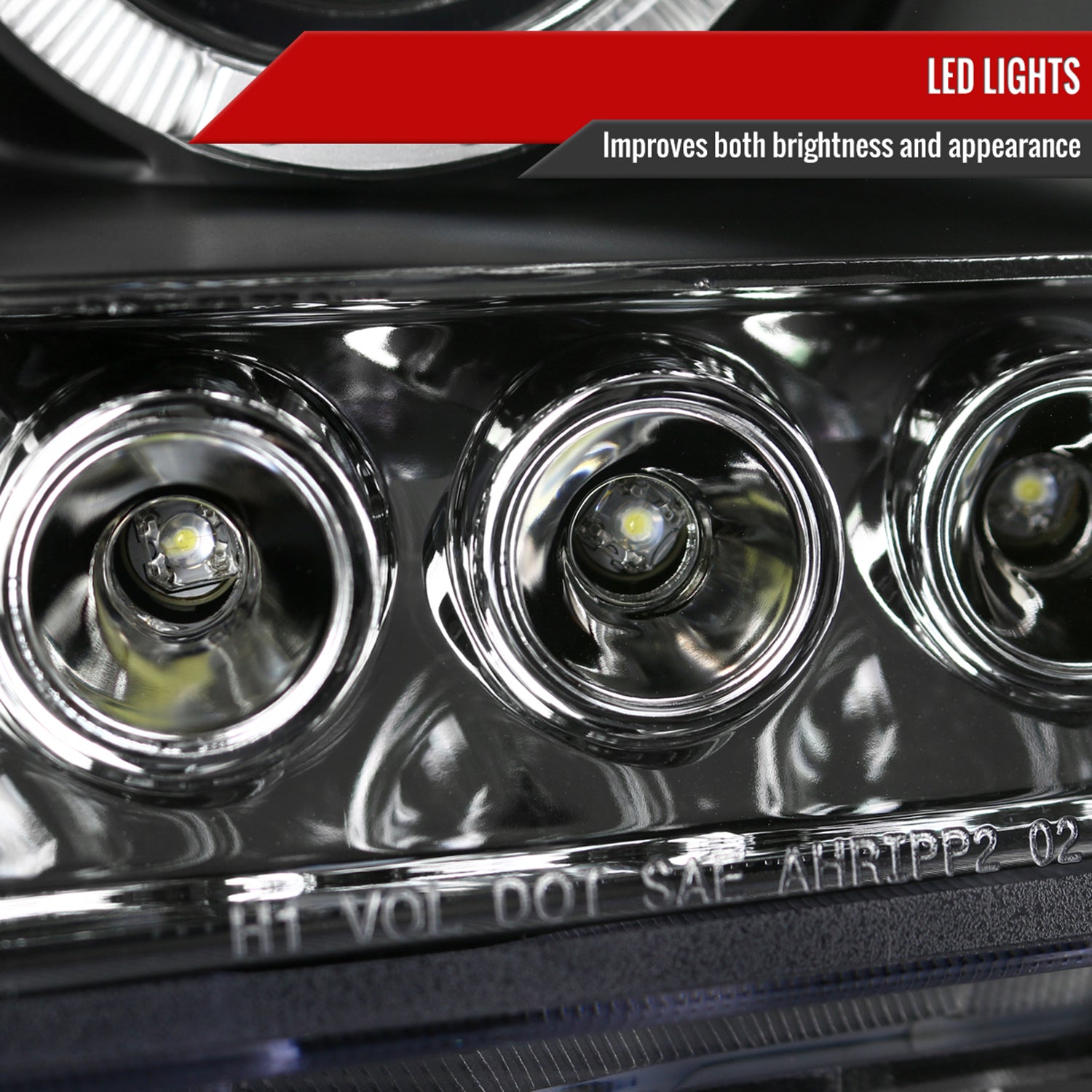 2005-2015 Nissan Xterra Dual Halo Projector Headlights Matte Black/Clear Lens