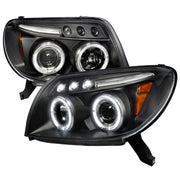 2003-2005 Toyota 4Runner Dual Halo Projector Headlights Matte Black/Clear Lens