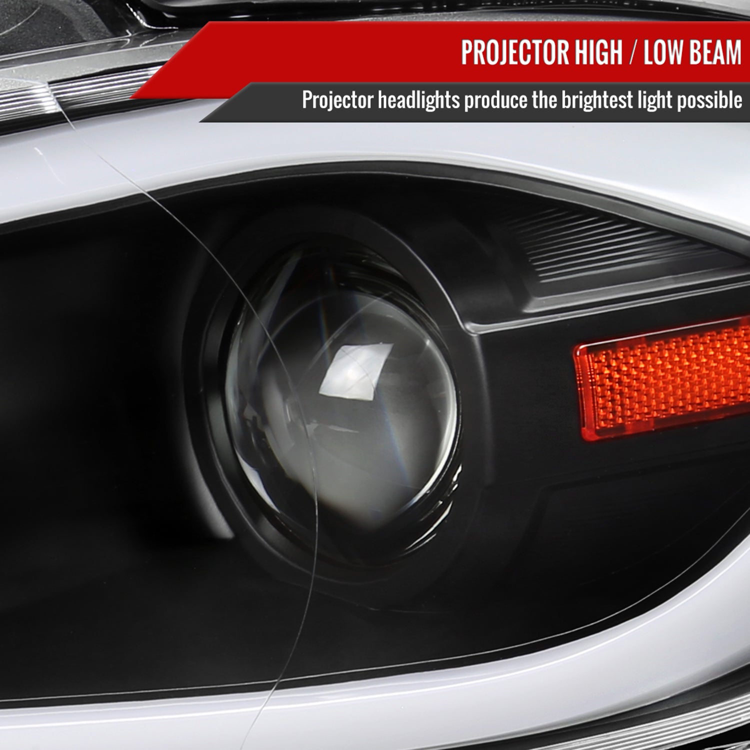 2013-2016 Dodge Dart Sequential Animated LED Bar Projector Headlights Black