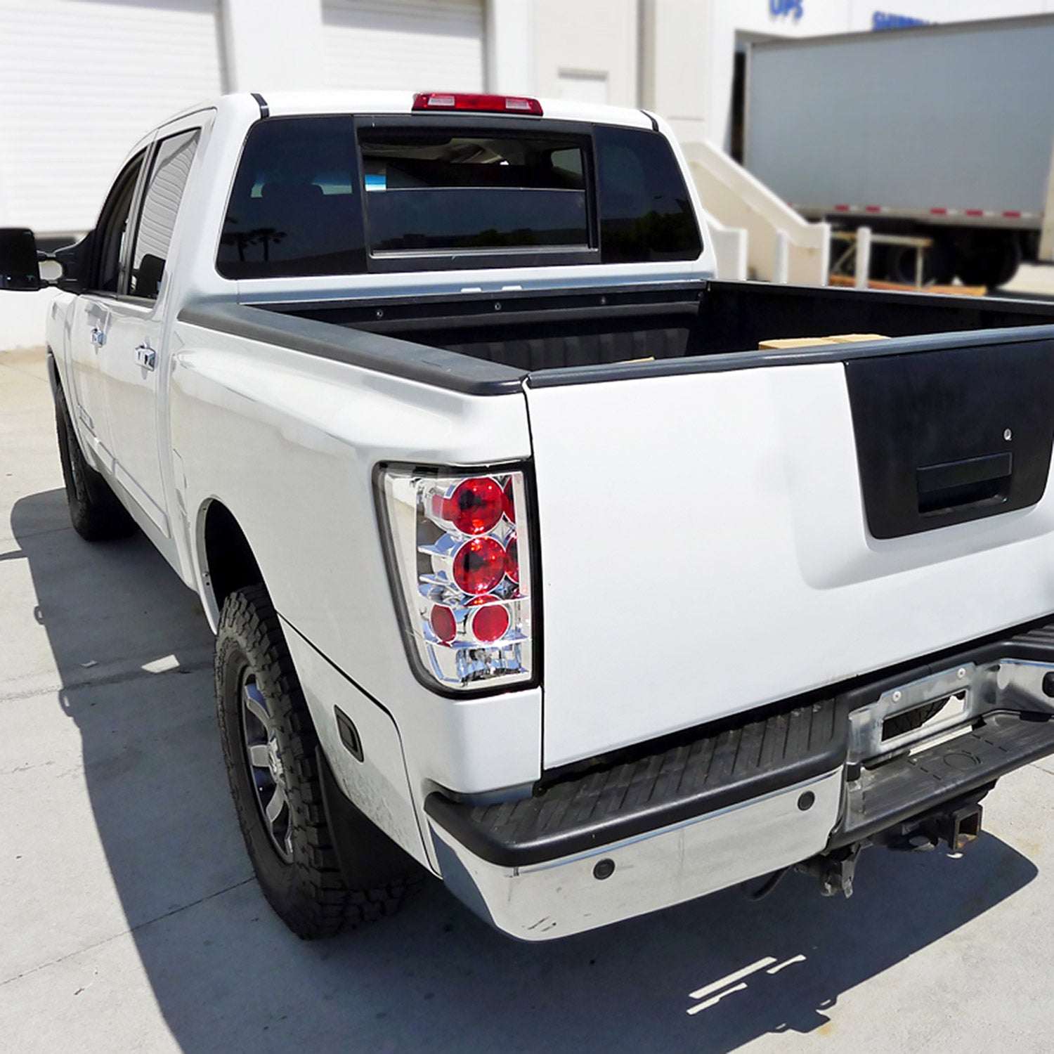2004-2015 Nissan Titan Tail Lights Chrome Housing/Clear Lens