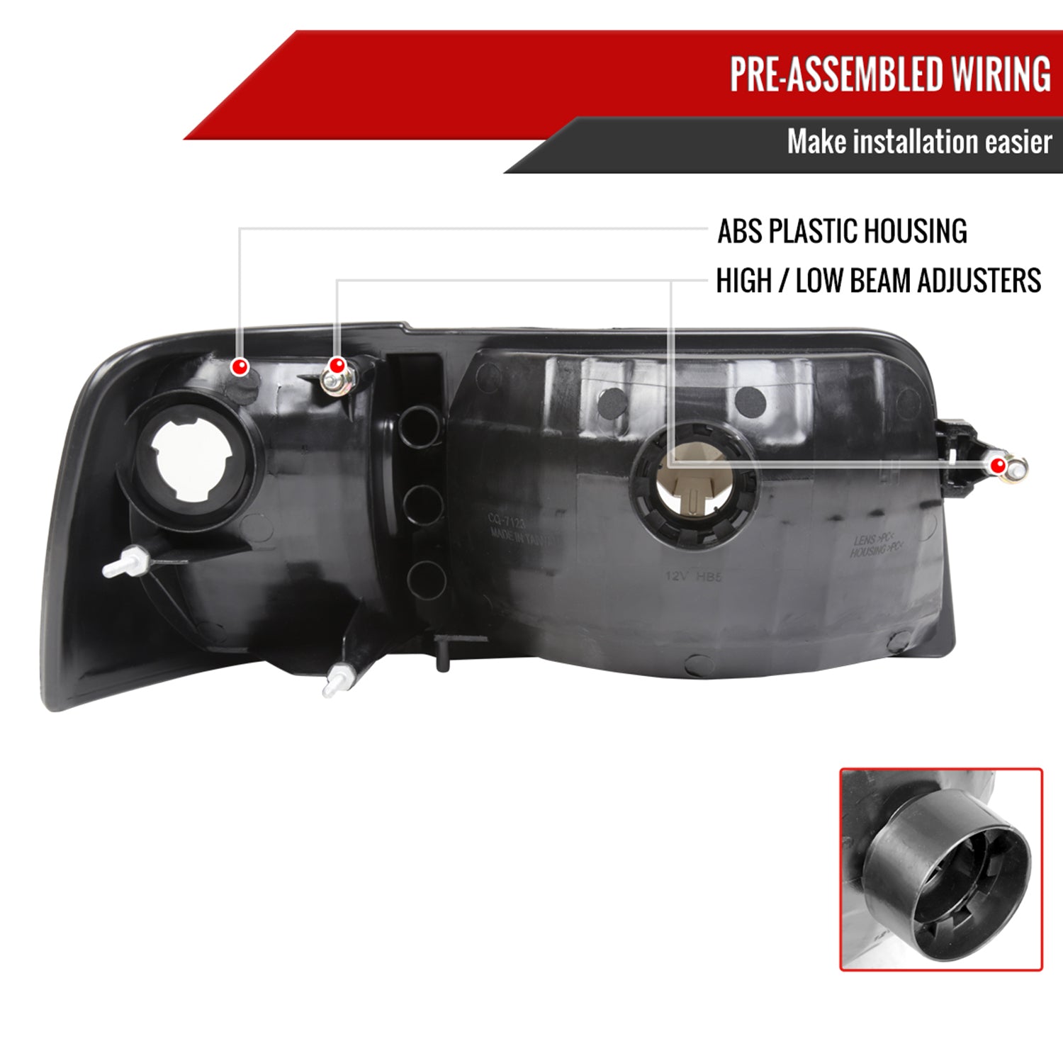 1993-1997 Ford Ranger Factory Headlights w/Corner Signal Lights Chrome/Clear