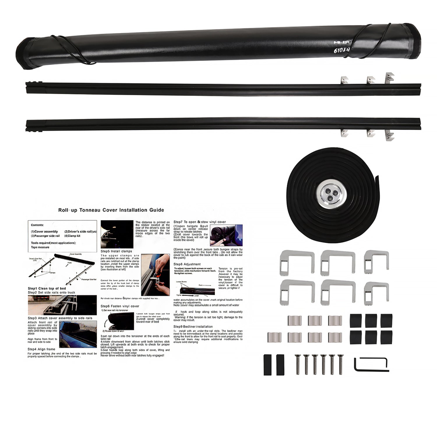 2009-2019 Dodge RAM 1500/2500/3500 5'8" Short Bed Roll Up Vinyl Tonneau Cover