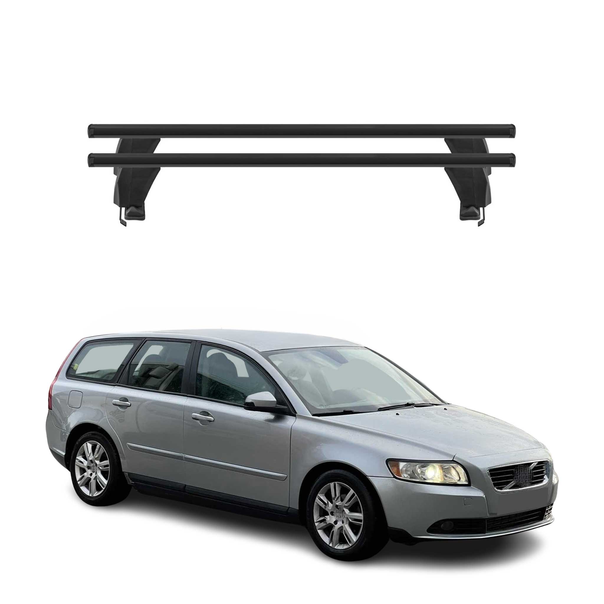 2008-2012 Volvo V50 Roof Rack Cross Bars Black