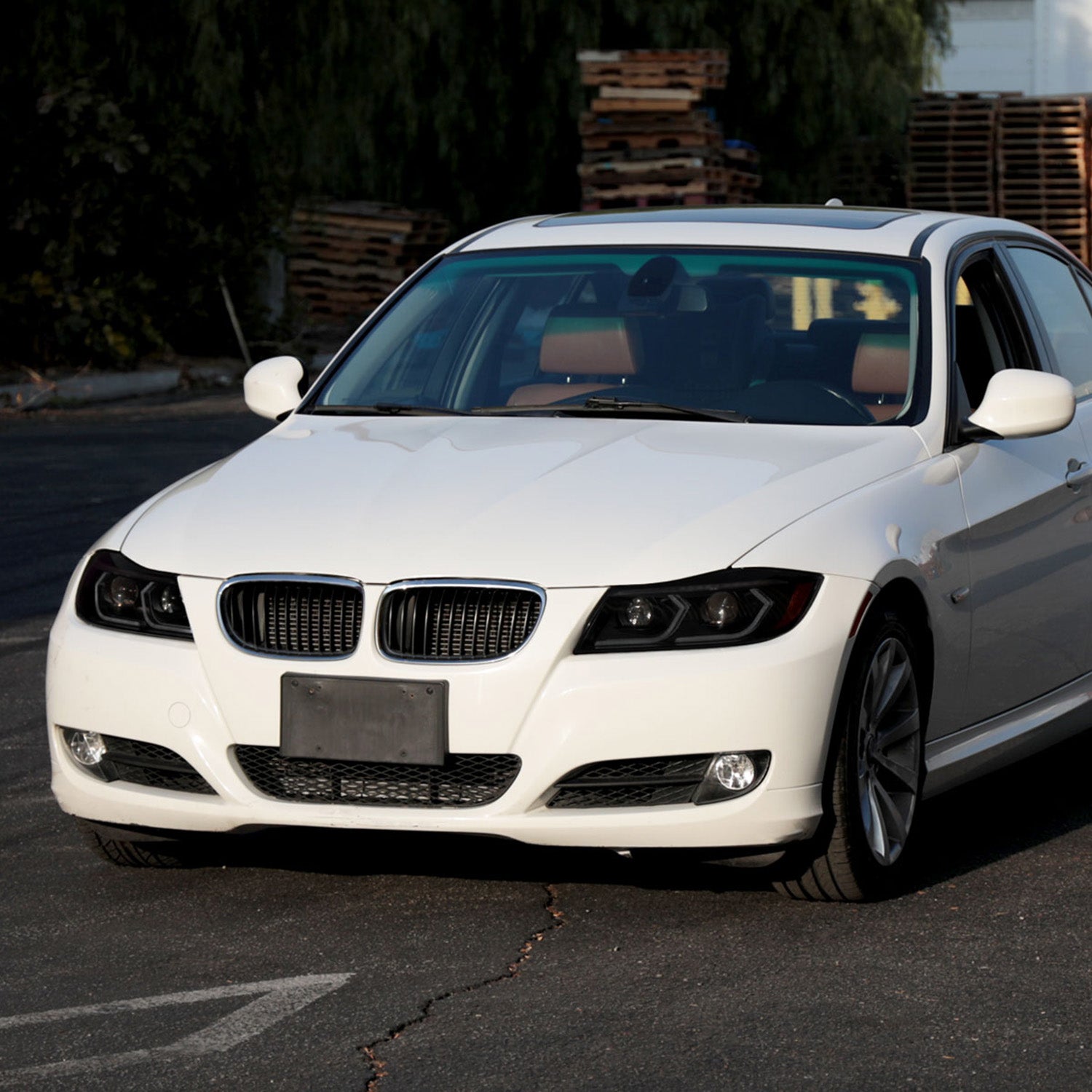 2006-2011 BMW E90 3 Series Sedan 3D Iced LED Dual Projector Headlights Smoke